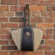 Crochet Shoulder Bag with Leather Details, Boho Tote Purse, Handmade Summer Bag