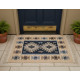 Blue & Beige Anatolian Kilim Rug – Vintage Bohemian Reversible Area Rug by Motifium