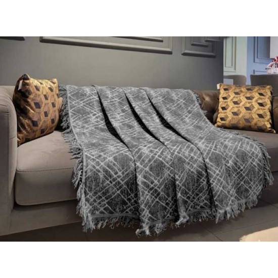 Black & White Reversible Sofa Cover – Modern Geometric Pattern Decorative Throw Blanket