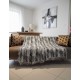 Black & White Modern Reversible Sofa Cover – Textured Vertical Design Throw Blanket for Stylish Living Spaces