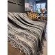 Black & White Modern Reversible Sofa Cover – Textured Vertical Design Throw Blanket for Stylish Living Spaces
