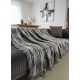 Black & White Modern Reversible Sofa Cover – Textured Vertical Design Throw Blanket for Stylish Living Spaces